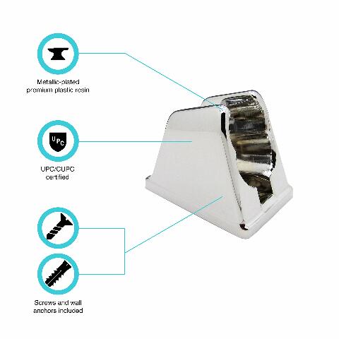 Dura Faucet DF-SA156-CP RV Handheld Shower Wand Bracket Holder - Mounting Screws Included (Chrome)