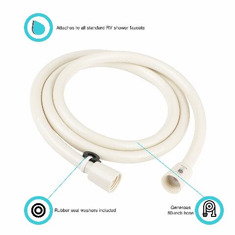 Dura Faucet DF-SA230-BQ RV 60-inch Vinyl Shower Hose (Bisque Parchment)