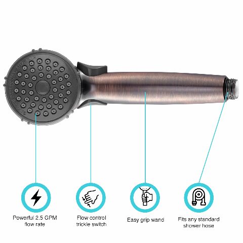Dura Faucet DF-SA400K-ORB RV Hand Held Shower Head - Stainless Steel Hose Kit (Oil Rubbed Bronze)