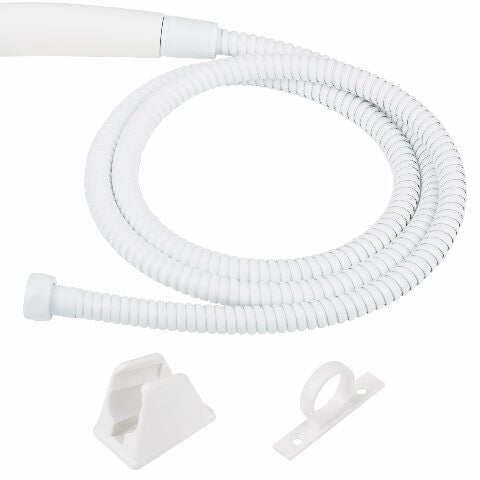 Dura Faucet DF-SA400K-WT RV Hand Held Shower Head - Stainless Steel Hose Kit (White)