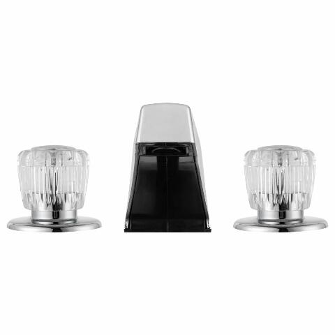 Dura Faucet Economical Widespread Garden Tub or Filler Faucet - Crystal Acrylic Knob Handles (Chrome Polished)