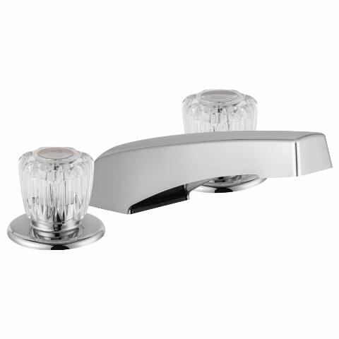Dura Faucet Economical Widespread Garden Tub or Filler Faucet - Crystal Acrylic Knob Handles (Chrome Polished)