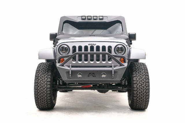 Fab Fours JK07-B1952-1 Stubby Bumper Fits 07-18 Wrangler (JK) Wrangler (JL)