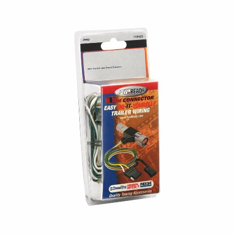 Tekonsha 118425 T-One® T-Connector Harness, 4-Way Flat, Compatable with 2007-2013 Jeep Grand Cherokee Black