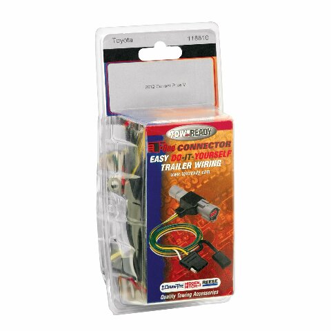 Tekonsha T-One® T-Connector Harness, 4-Way Flat, Compatible with Select Toyota Prius V, Black