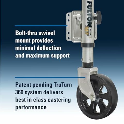 Fulton (141133) XLT Sharkskin Finish Bolt-On Swing-Away Jack - 1500 lb. Weight Capacity
