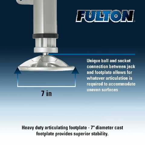 Fulton 1413230134 F2 Marine Trailer Jack, 2,000 lbs. Lift Capacity, Sidewind, Bolt-On Side Mount, 10 Inch Travel
