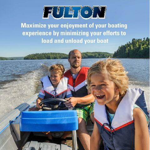 Fulton 142311 XLT Marine Trailer Winch, Single-Speed, 1,500 lbs. Capacity, 20 Foot Strap, 8 Inch Handle, Black Cover