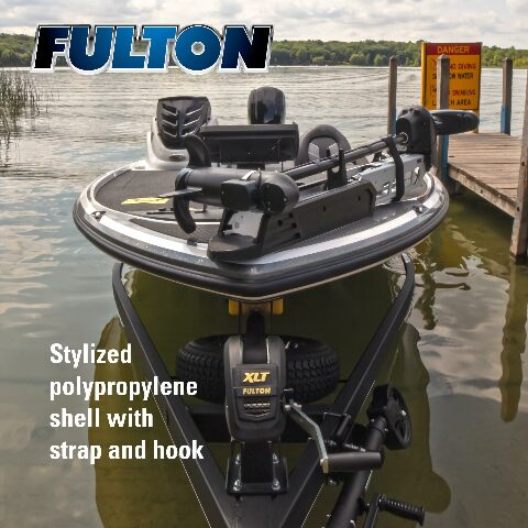 Fulton 142311 XLT Marine Trailer Winch, Single-Speed, 1,500 lbs. Capacity, 20 Foot Strap, 8 Inch Handle, Black Cover