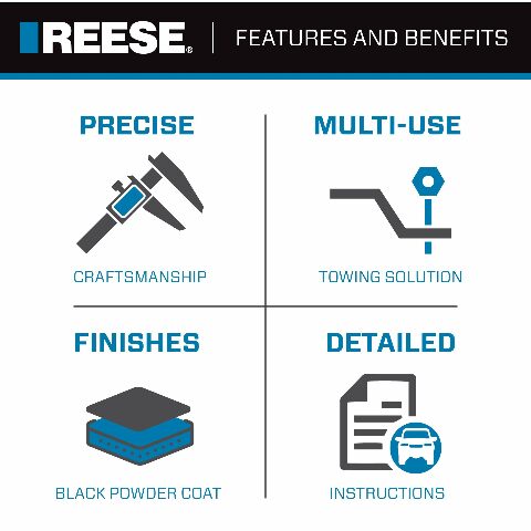 Reese 49912 Pro Round Bar Weight Distribution Hitch with Sway Control, 8,000 lbs. Capacity, Compatible with Up to 7 Inch Trailer Frames, 8.5 Inch Drop Shank Included