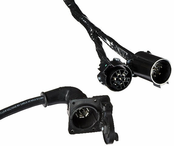 Fulton Fifth Wheel Adapter Harness, 7-Way Flat Pin Connector Assembly 9-Feet Compatible with GM, Ford, Dodge, Toyota