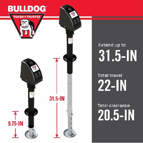 Bulldog 500187 Black A-Frame Jack with Powered Drive, 3,500 lbs.