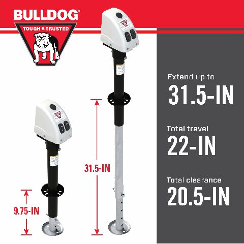 Bulldog 500188 White A-Frame Jack with Powered Drive, 3,500 lbs.