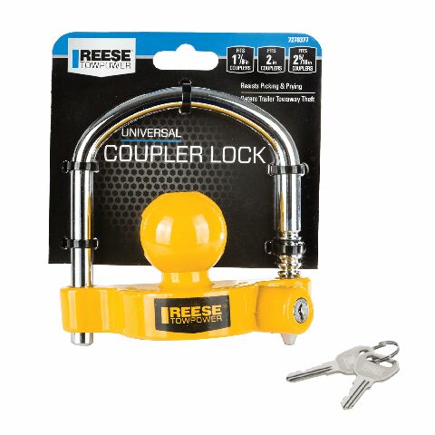REESE Towpower 72783 Coupler Lock, Adjustable Storage Security, Heavy-Duty Steel