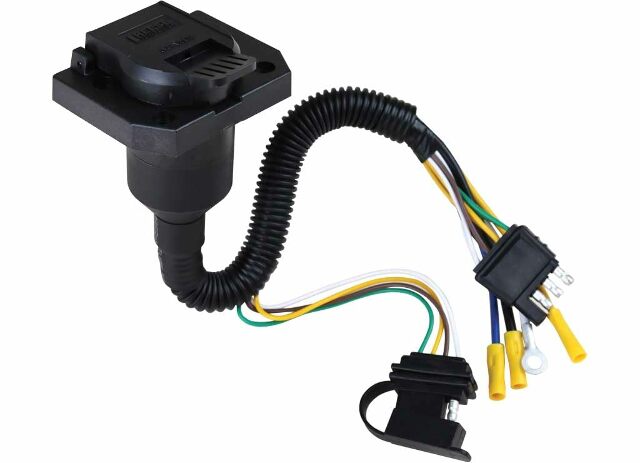 Reese Towpower 85343 4-way Flat to 7-way Blade Terminal Adapter, Black