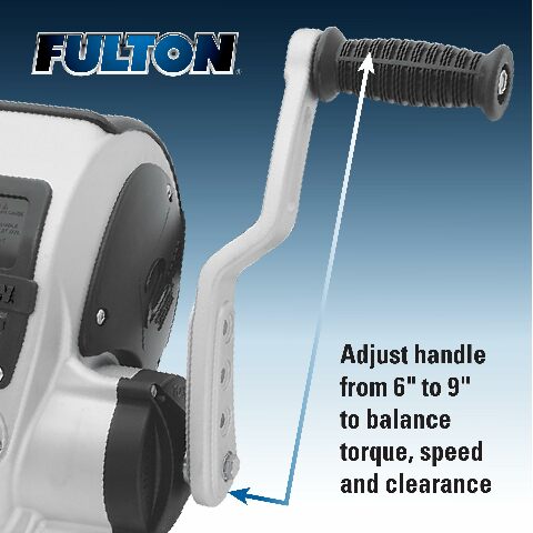 Fulton FW32000101 F2 Two-Speed Trailer Winch with Strap - 3200 lb. Load Capacity - Silver And Black - one size