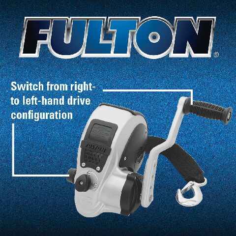 Fulton FW32000101 F2 Two-Speed Trailer Winch with Strap - 3200 lb. Load Capacity - Silver And Black - one size