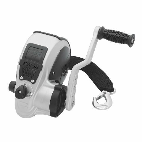 Fulton FW32000101 F2 Two-Speed Trailer Winch with Strap - 3200 lb. Load Capacity - Silver And Black - one size