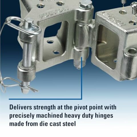 Fulton HDPB330101 Fold-Away Hinge Kit, Bolt On, 5,000 lbs. Capacity, 3 Inch x 3 Inch, Silver