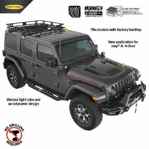 Smittybilt 45454JL Defender Roof Rack Fits 18-20 Wrangler (JL)