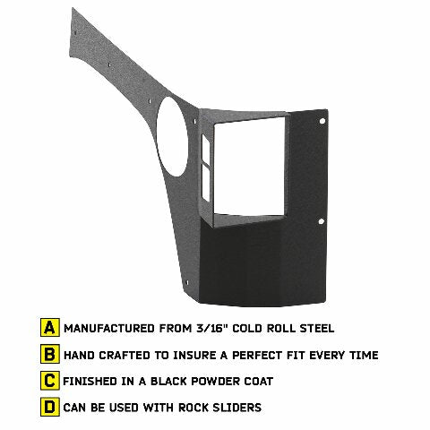 Smittybilt 76981 XRC Armor Black Textured Rear Flat Fender Skin