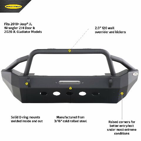 Smittybilt 77806 XRC GEN1 Front Bumper for Jeep JL and JT
