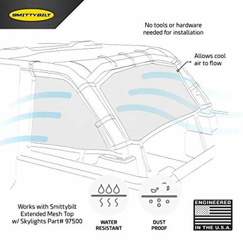 Smittybilt 97501 Cloak Extended Mesh Top Fits 18-20 Wrangler (JL)