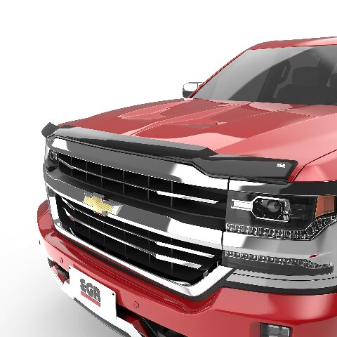 EGR 301671 SuperGuard Hood Guard Bug Deflector Protector, Dark Smoke Finish, Compatible with Select to Chevrolet Silverado All Cabs Models 2018