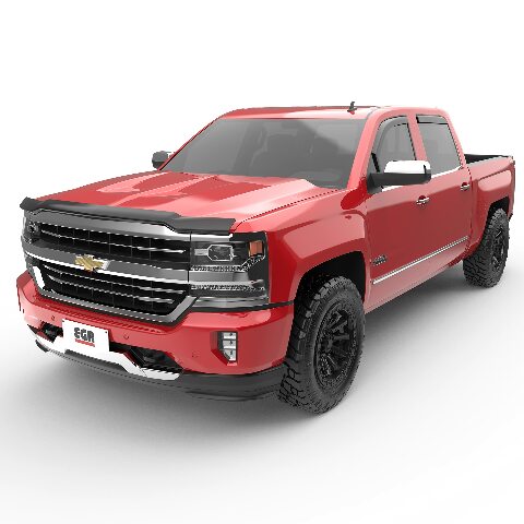 EGR 301671 SuperGuard Hood Guard Bug Deflector Protector, Dark Smoke Finish, Compatible with Select to Chevrolet Silverado All Cabs Models 2018