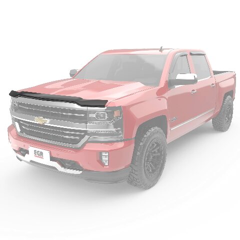 EGR 301671 SuperGuard Hood Guard Bug Deflector Protector, Dark Smoke Finish, Compatible with Select to Chevrolet Silverado All Cabs Models 2018