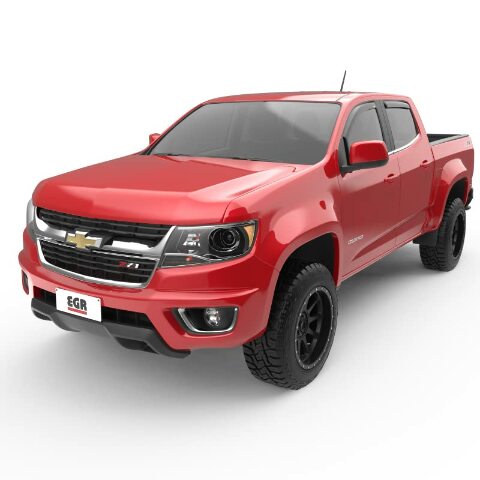 EGR 571395 In-Channel Window Visors Front And Rear Set, Matte Black Finish, Compatible With Select Chevrolet Colorado And GMC Canyon Models