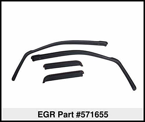 EGR 571655 In-channel Window Visors Front and Rear Set, Matte Black Finish, Compatible with Chevrolet, GMC Silverado HD, Sierra HD Crew Cab Models
