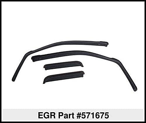 EGR 571675 In-Channel Window Visors Front and Rear Set, Matte Black Finish, Compatible with Select Chevrolet and GMC Models