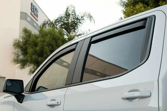 EGR 571691 In-channel Window Visors Front and Rear Set, Dark Smoke Finsh, Compatible with Chevrolet, GMC Silverado, Sierra Crew Cab Models