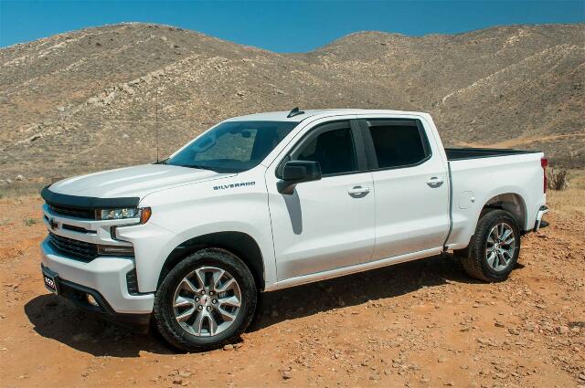 EGR 571695 In-channel Window Visors Front and Rear Set, Matte Black Finish, Compatible with Chevrolet, GMC Silverado, Sierra Crew Cab Models