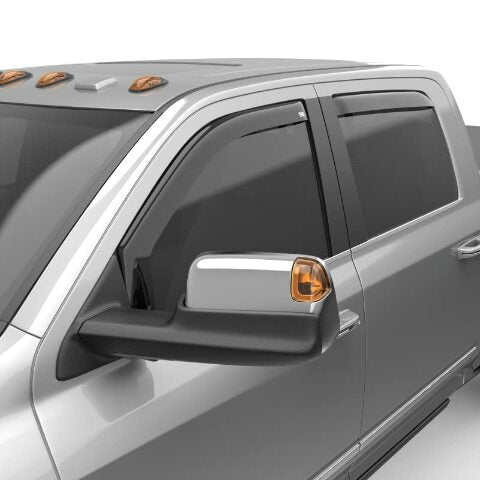 EGR 572861 In-channel Window Visors Front and Rear Set, Dark Smoke Finsh, Compatible with Ram 2500 3500 Crew Cab Models