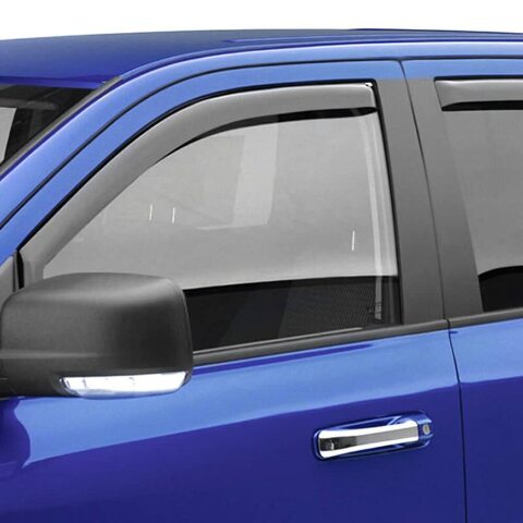 EGR 572951 In-channel Window Visors Front and Rear Set, Dark Smoke Finsh, Compatible with Ram 1500 Crew Cab Models
