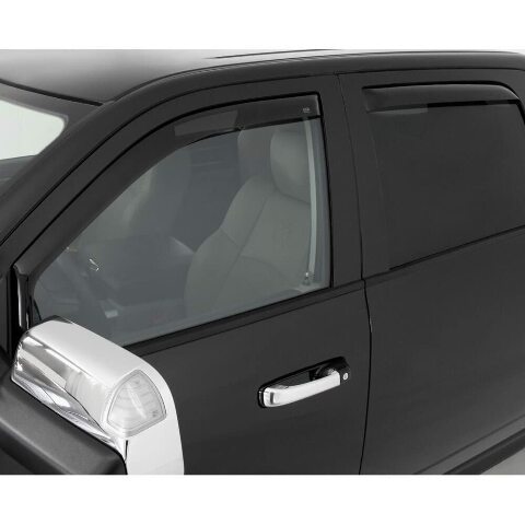 EGR 572951 In-channel Window Visors Front and Rear Set, Dark Smoke Finsh, Compatible with Ram 1500 Crew Cab Models