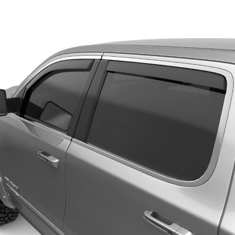 EGR 572955 In-channel Window Visors Front and Rear Set, Matte Black Finish, Compatible with Ram 1500 Crew Cab Models