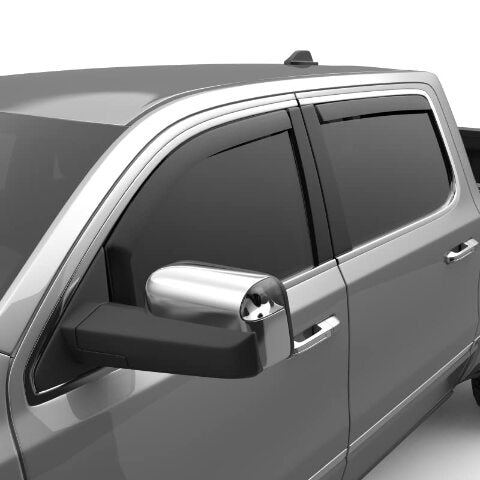 EGR 572955 In-channel Window Visors Front and Rear Set, Matte Black Finish, Compatible with Ram 1500 Crew Cab Models