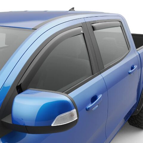 EGR 573551 In-channel Window Visors Front and Rear Set, Dark Smoke Finsh, Compatible with Ford Ranger Crew Cab Models