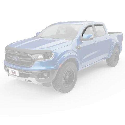 EGR 573551 In-channel Window Visors Front and Rear Set, Dark Smoke Finsh, Compatible with Ford Ranger Crew Cab Models