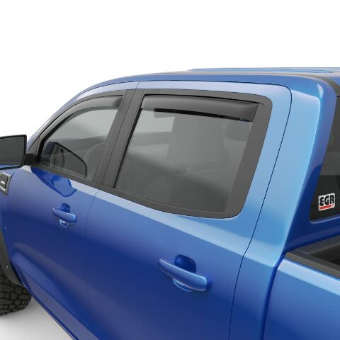 EGR 573555 Window Visors Full Set Truck Accessory With Smooth Matte Finish, Compatible Compatible with Select to Ford Ranger Models 2022