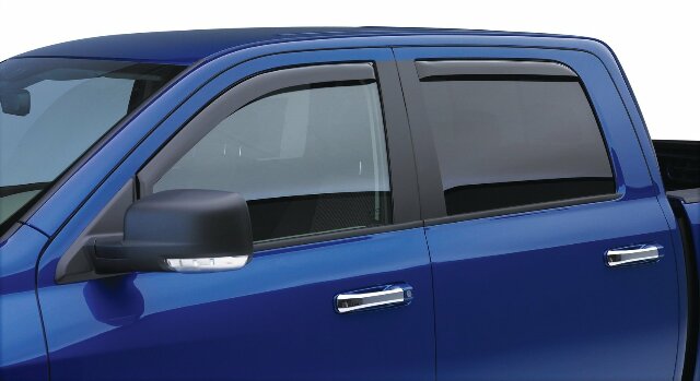 EGR 574981 in-channel window visors front and rear set, dark smoke finish, compatible with select Toyota Tacoma models