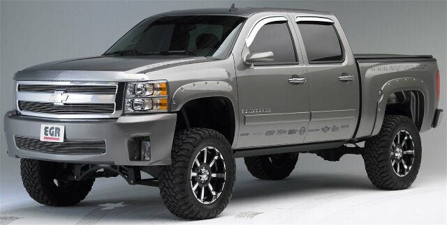 EGR 791404 bolt-on look fender flare full set, matte black finish, compatible with select Chevrolet Silverado models