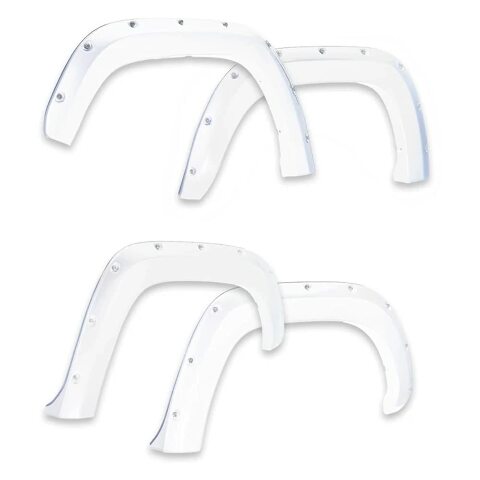EGR Bolt‑On Color Match Fender Flares– Compatible with Chevy Silverado – (6–8 ft Bed) | Summit White GAZ Paint Match 2019