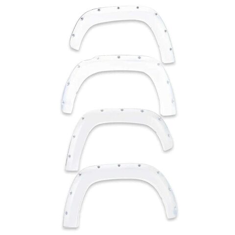 EGR Bolt‑On Color Match Fender Flares– Compatible with Chevy Silverado – (6–8 ft Bed) | Summit White GAZ Paint Match 2019