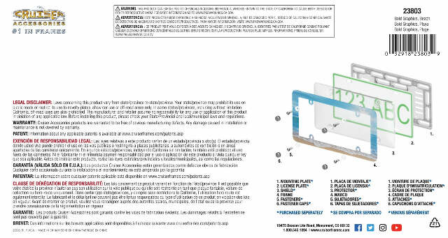 Cruiser Accessories 23803 License Plate Frames