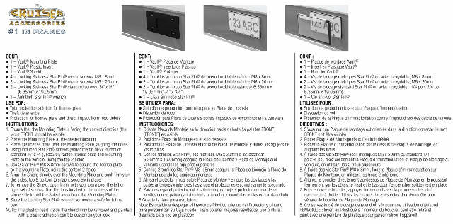 Cruiser Accessories 62702 License Plate Frame/Shield Combos