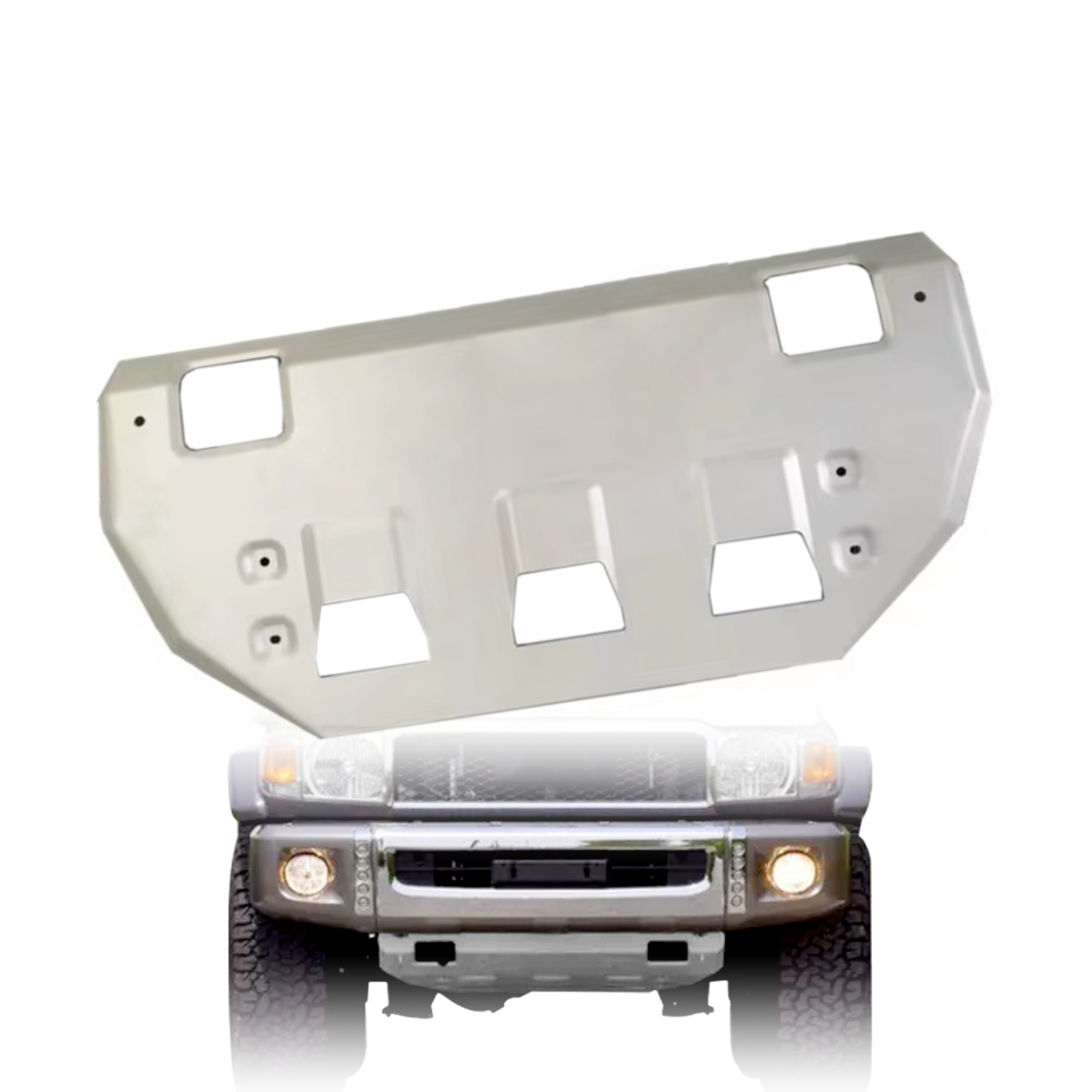 Close-up of Fenza heavy-duty skid plate for Toyota Land Cruiser 70 Series